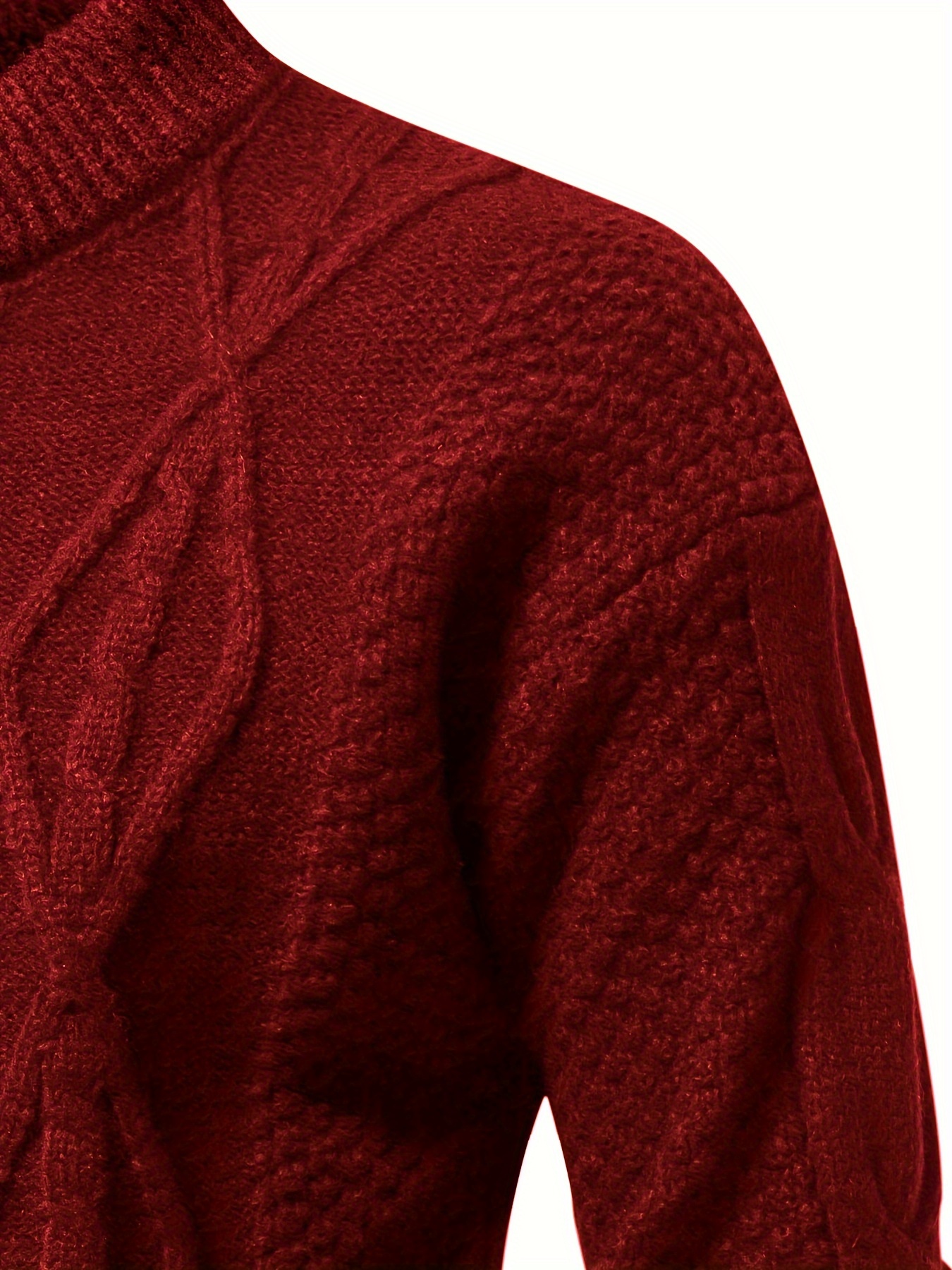 mens stylish solid knitted sweater casual mid stretch breathable long sleeve crew neck top for city walk street hanging outdoor activities details 28