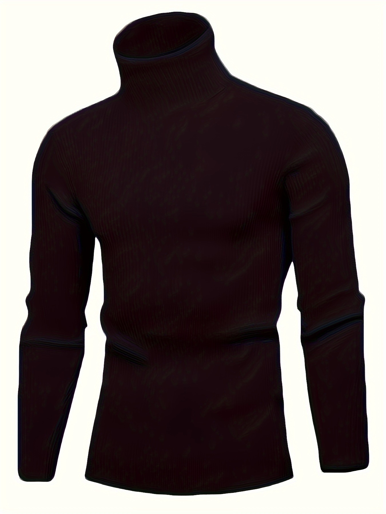 turtle neck knitted slim fit sweater mens casual warm solid high stretch pullover sweater for fall winter details 7