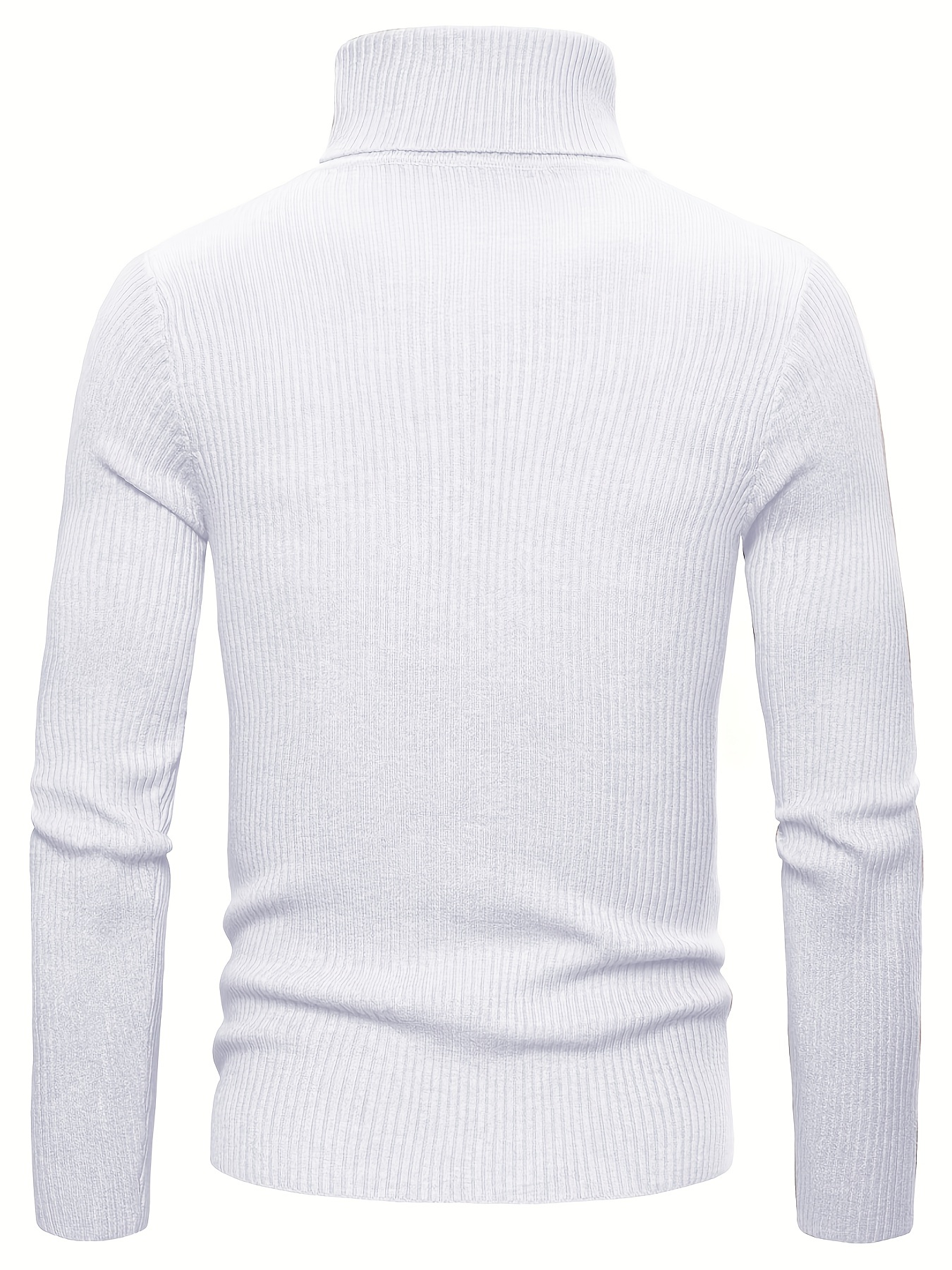 turtle neck knitted slim fit sweater mens casual warm solid high stretch pullover sweater for fall winter details 11