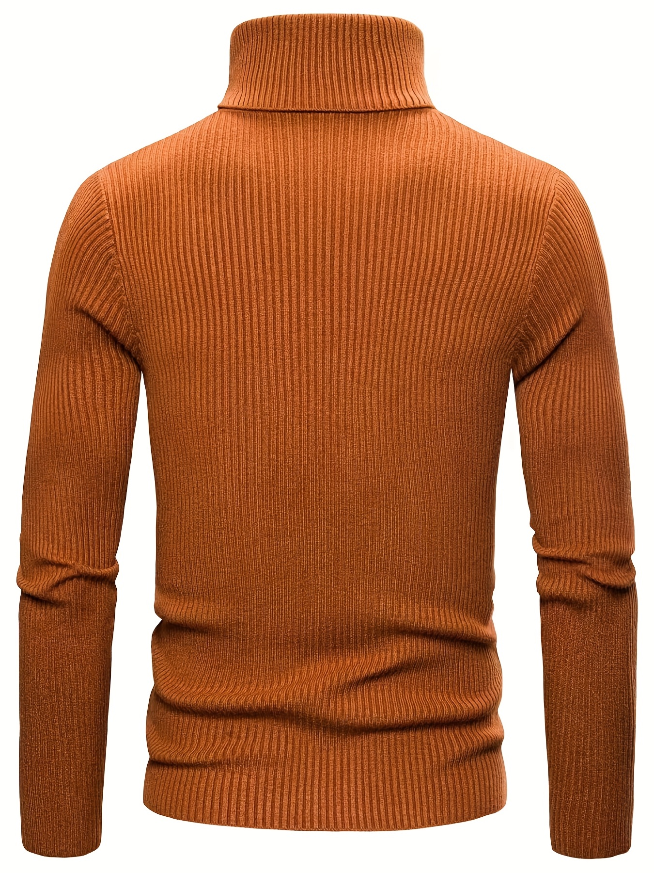 turtle neck knitted slim fit sweater mens casual warm solid high stretch pullover sweater for fall winter details 23