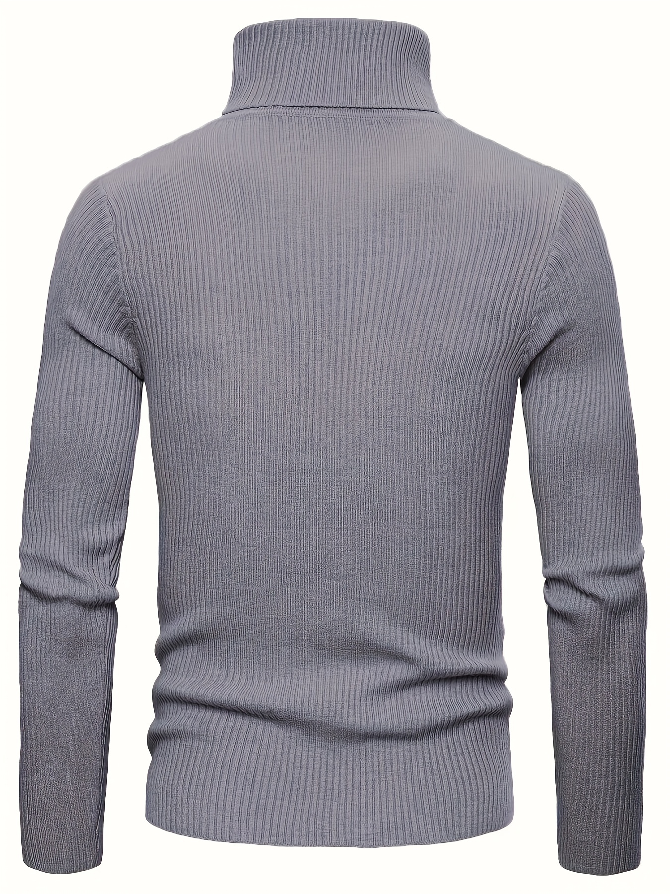 turtle neck knitted slim fit sweater mens casual warm solid high stretch pullover sweater for fall winter details 32