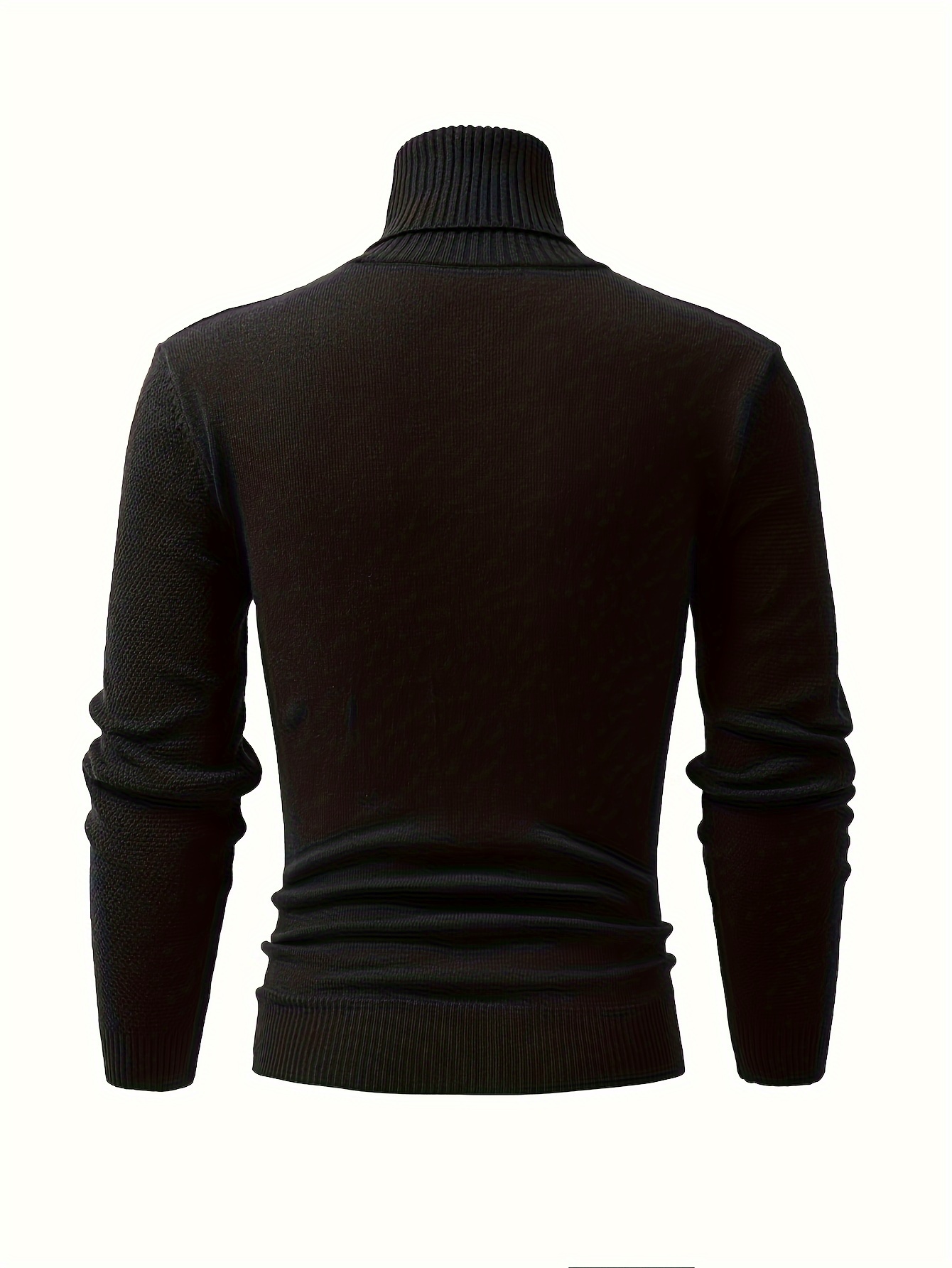 turtle neck knitted cable sweater mens casual warm solid high stretch pullover sweater for fall winter details 33