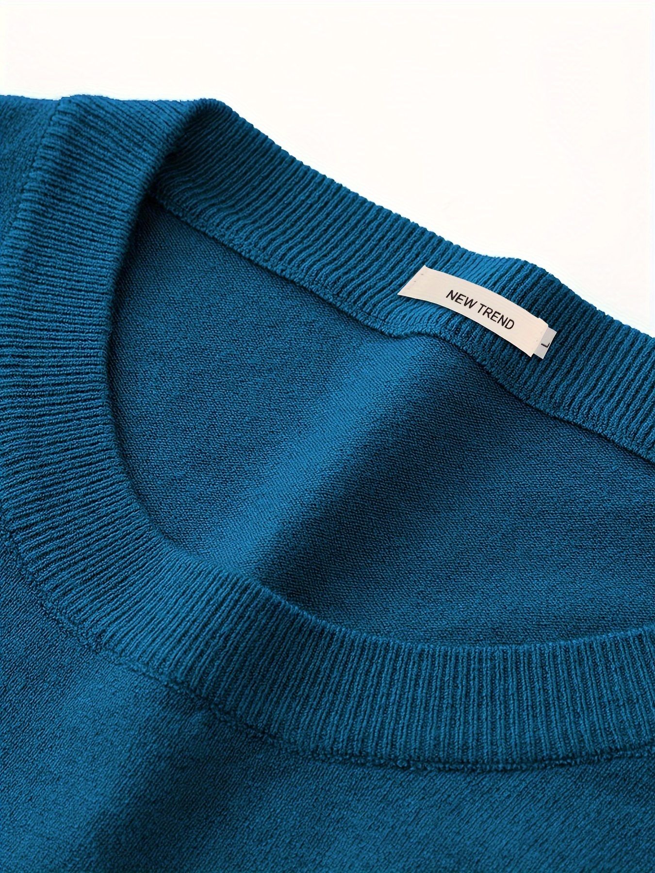 mens trendy solid knitted pullover casual slightly stretch breathable sweater for outdoor fall winter details 2