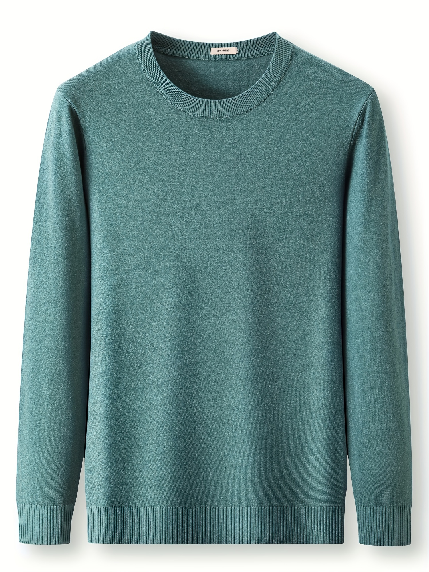 mens trendy solid knitted pullover casual slightly stretch breathable sweater for outdoor fall winter details 5