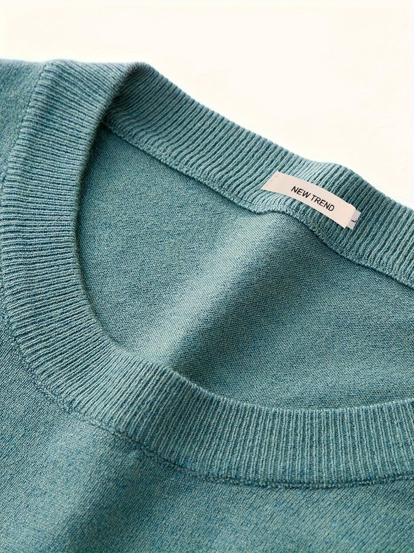 mens trendy solid knitted pullover casual slightly stretch breathable sweater for outdoor fall winter details 7