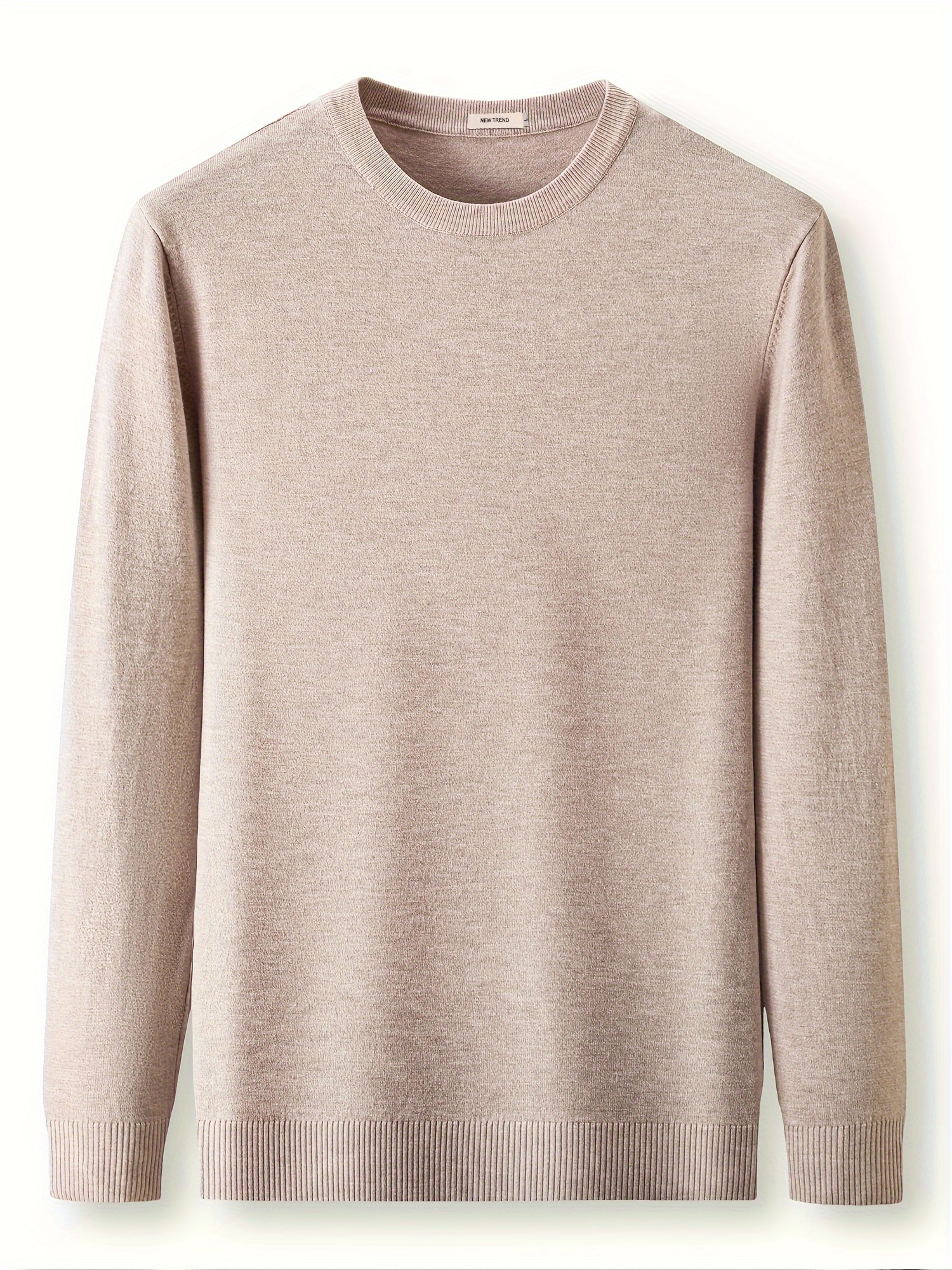 mens trendy solid knitted pullover casual slightly stretch breathable sweater for outdoor fall winter details 10