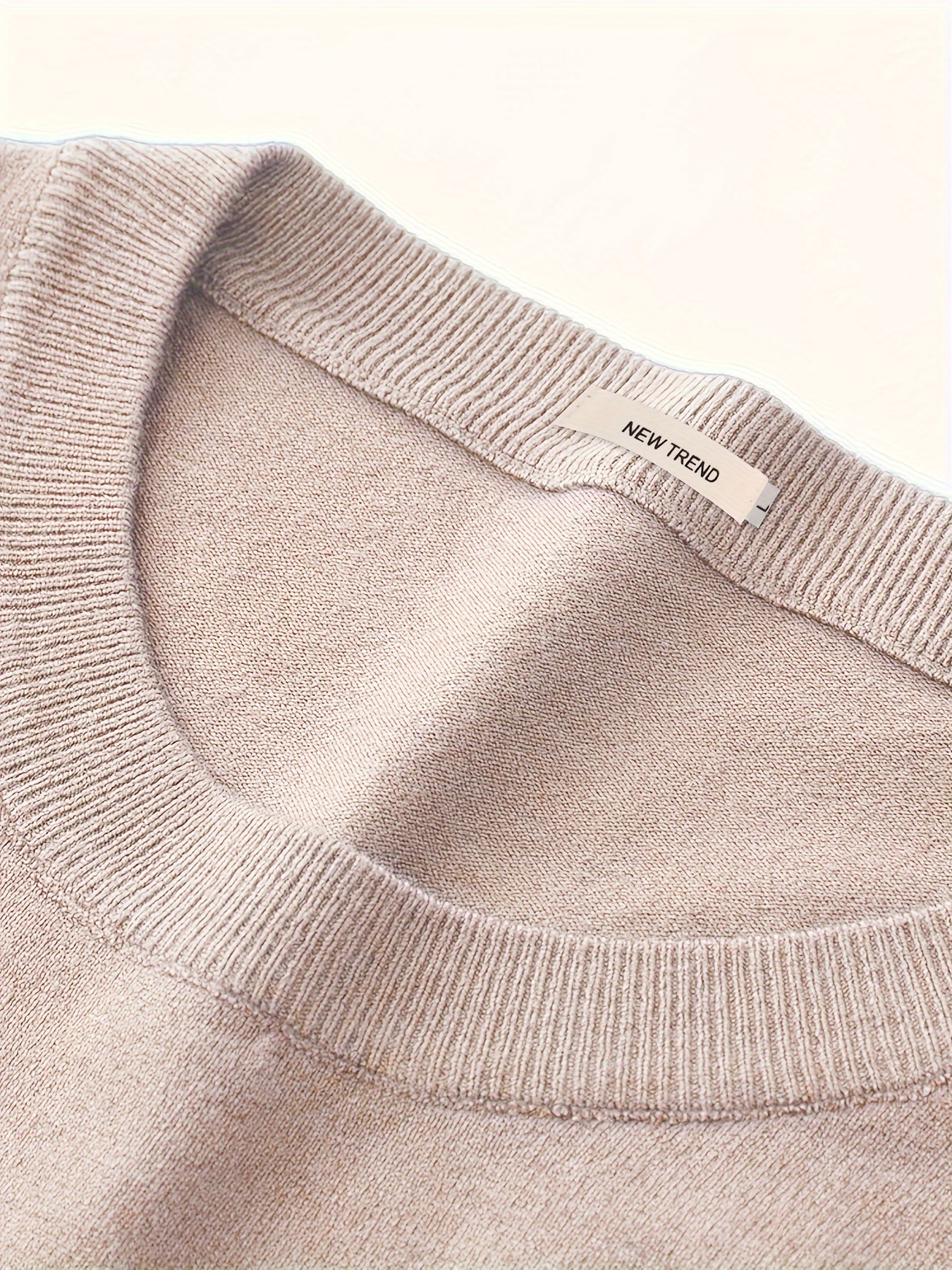 mens trendy solid knitted pullover casual slightly stretch breathable sweater for outdoor fall winter details 12