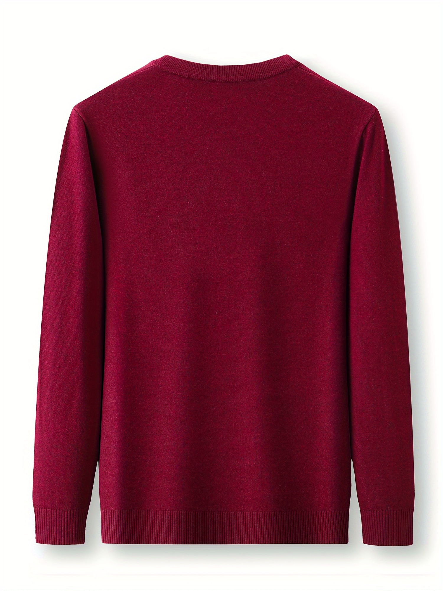 mens trendy solid knitted pullover casual slightly stretch breathable sweater for outdoor fall winter details 30