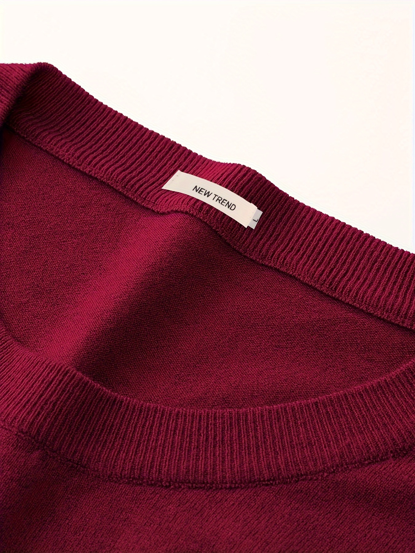 mens trendy solid knitted pullover casual slightly stretch breathable sweater for outdoor fall winter details 32