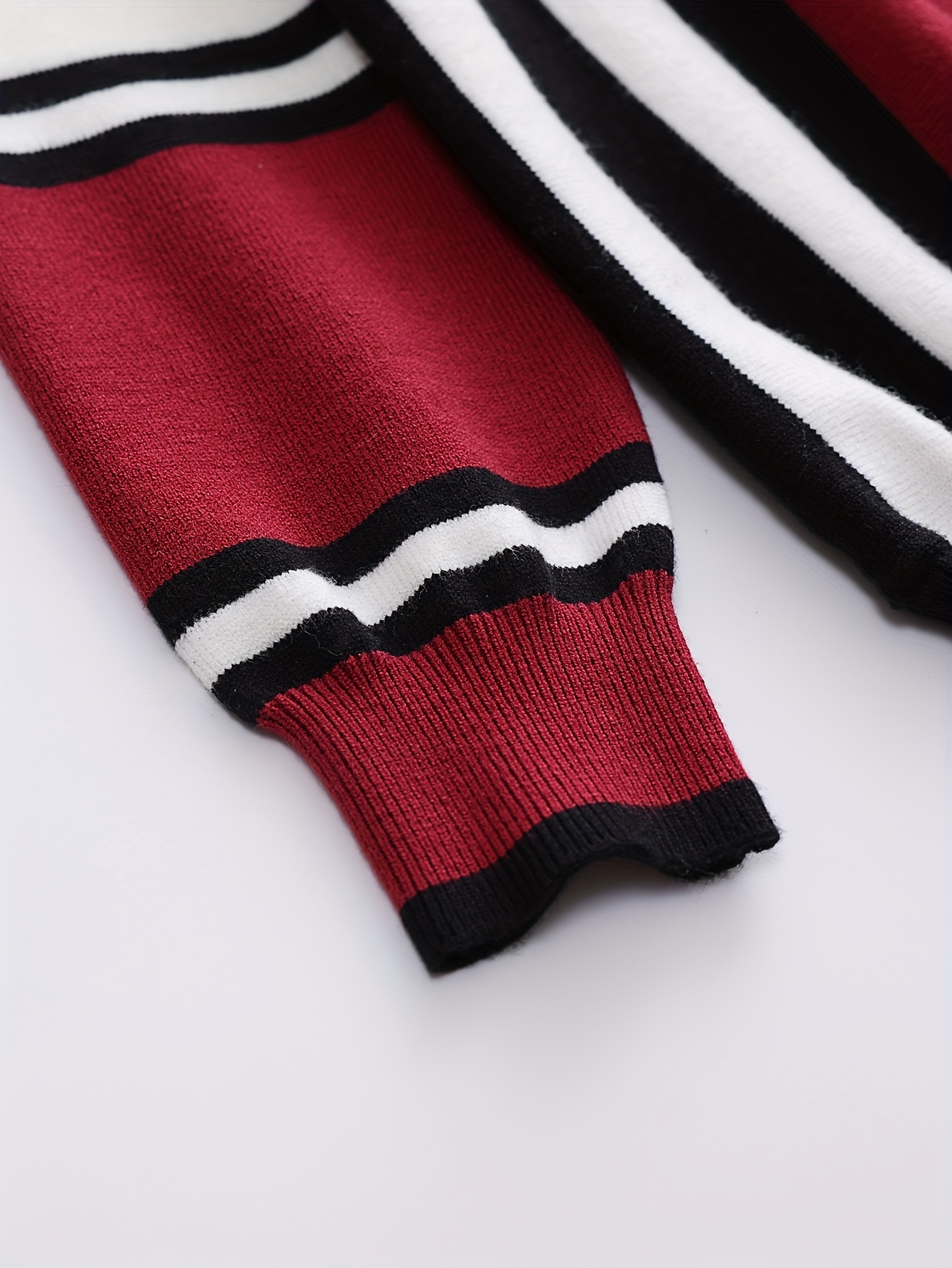 color block design chic sweater mens casual warm high stretch crew neck pullover sweater for fall winter details 20