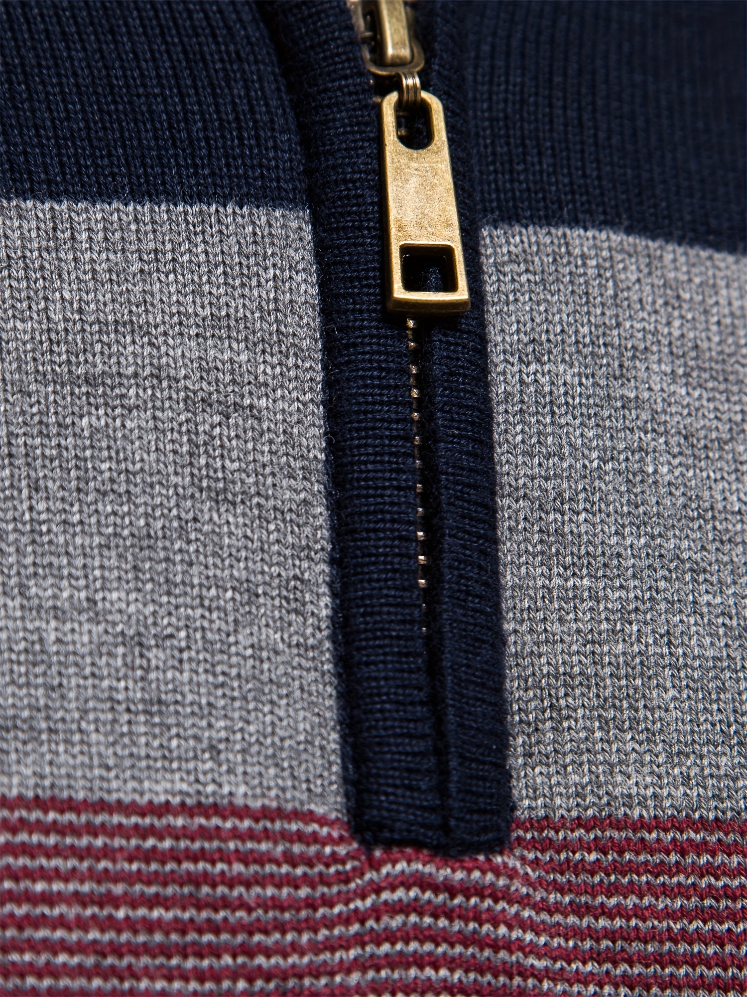 cotton knitted color block sweater mens casual warm slightly stretch half zipper v neck pullover sweater for men fall winter details 15