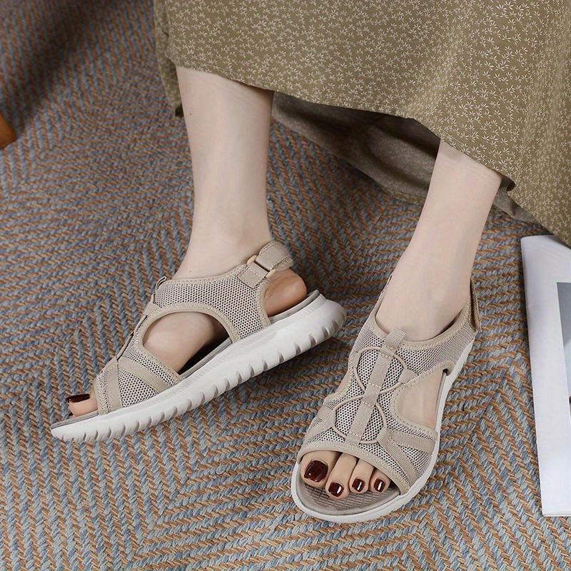 womens breathable mesh sandals casual open toe outdoor sandals womens soft sole flat shoes details 2