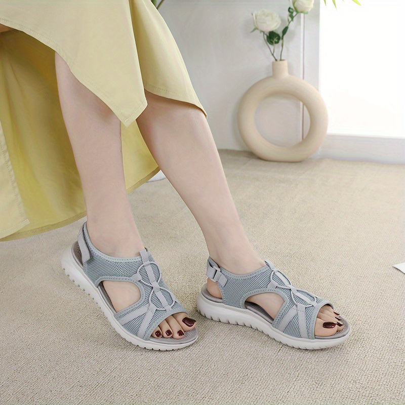 womens breathable mesh sandals casual open toe outdoor sandals womens soft sole flat shoes details 7