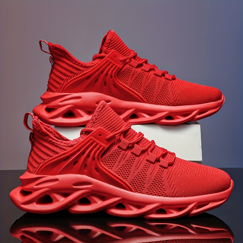 high top blade type shoes men s knit breathable lace shock details 6