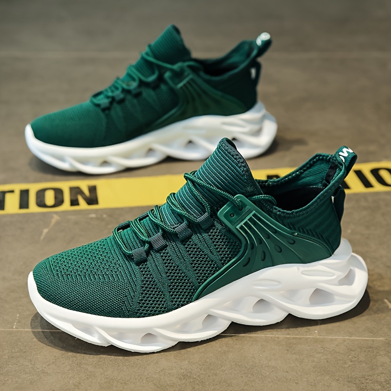 high top blade type shoes men s knit breathable lace shock details 9