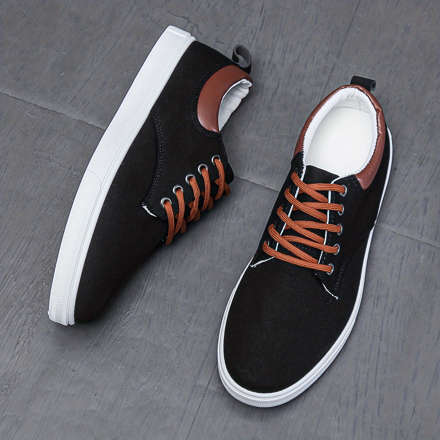 lace canvas sneakers men s skate shoes good grip details 1