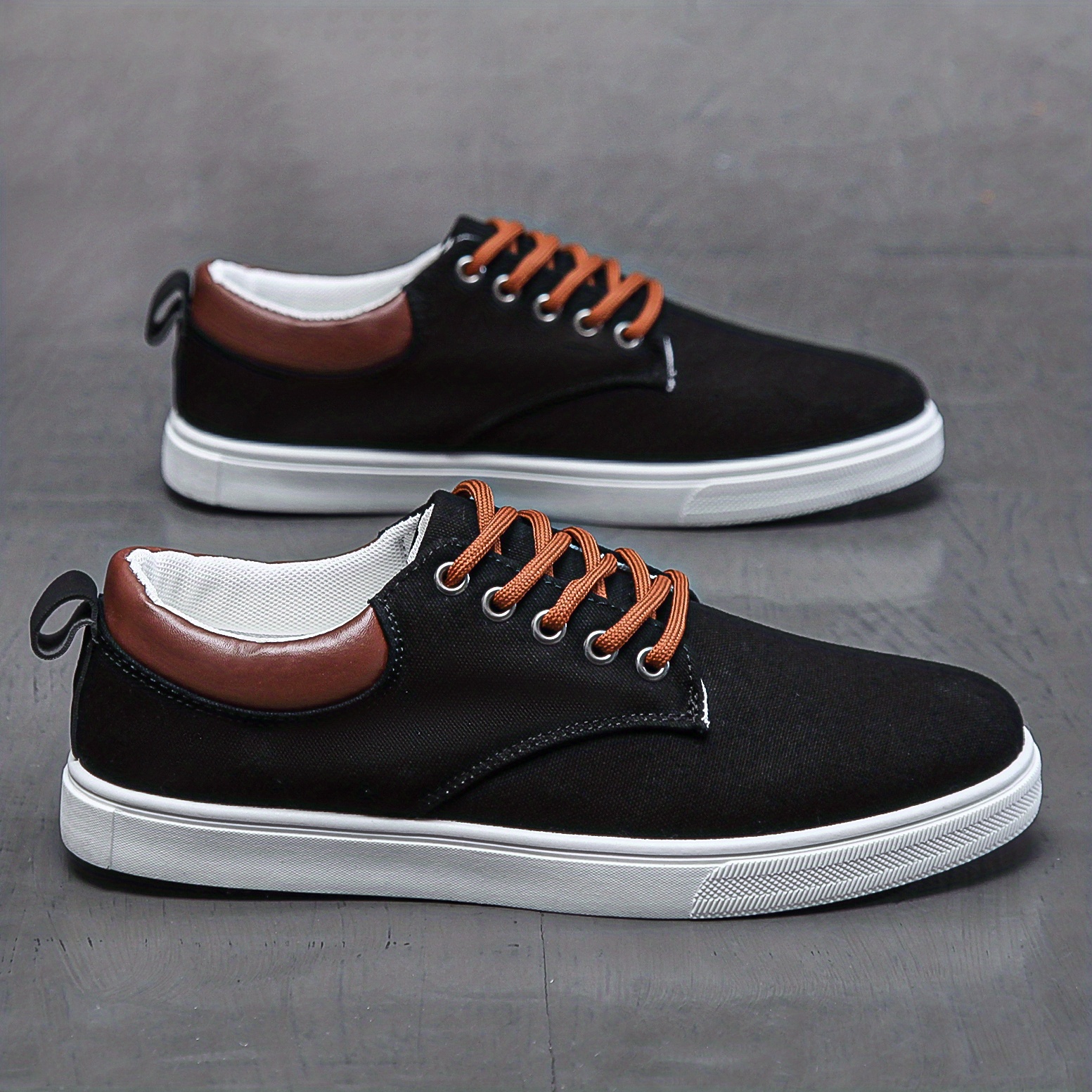 lace canvas sneakers men s skate shoes good grip details 2