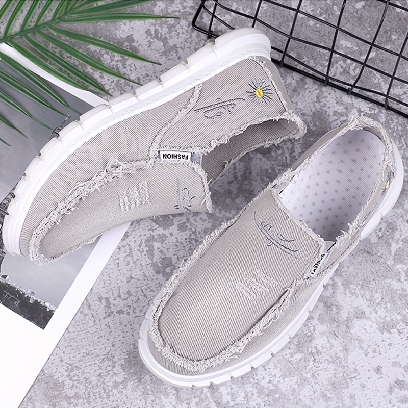 slip canvas shoes men s solid colour woven breathable comfy details 3