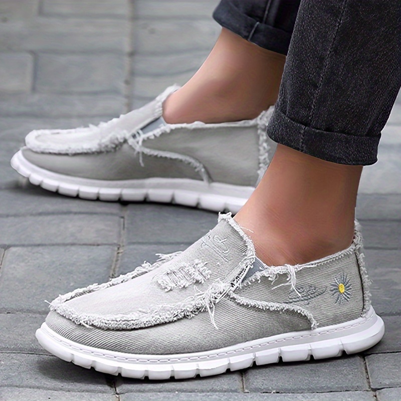 slip canvas shoes men s solid colour woven breathable comfy details 4