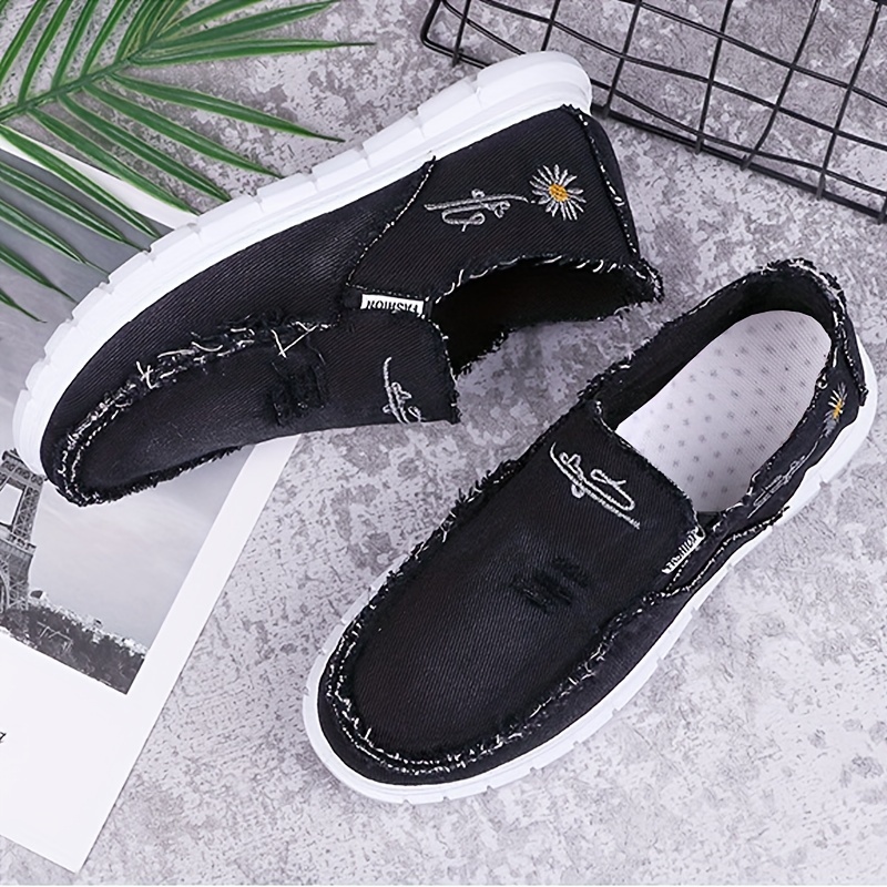 slip canvas shoes men s solid colour woven breathable comfy details 6